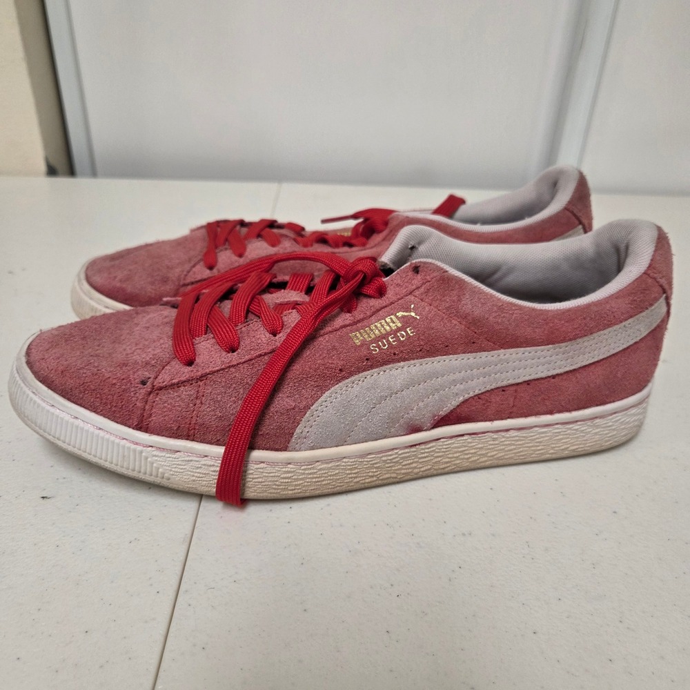 Puma Suede Classic Pink Red Low Top Sneakers Mens 12 352634-65